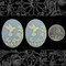 Hummingbird - Cream and Wedgwood Blue 30mm x 40mm Resin Cameos - Set of Two - CAM110